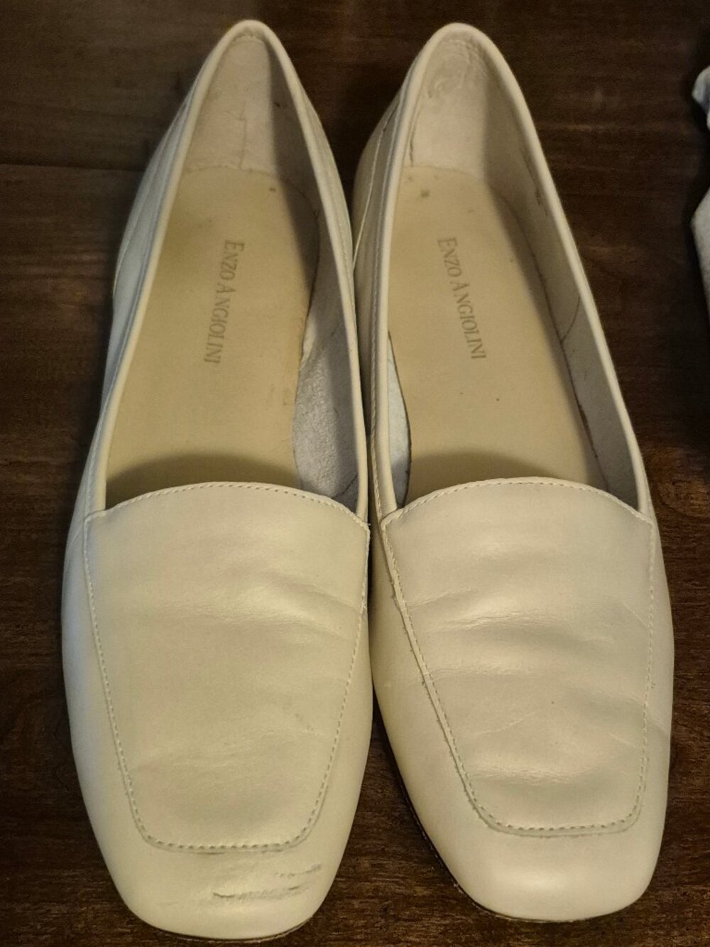 Vintage leather Loafers, 10N  Cream .